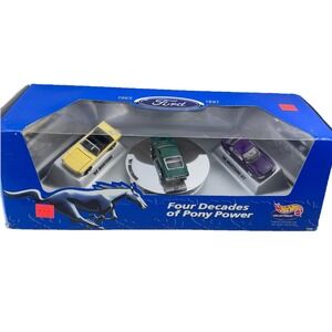 Mattel 16986 Hot Wheels Ford Four Decades of Pony Power A2746 NIB Box Not Perf